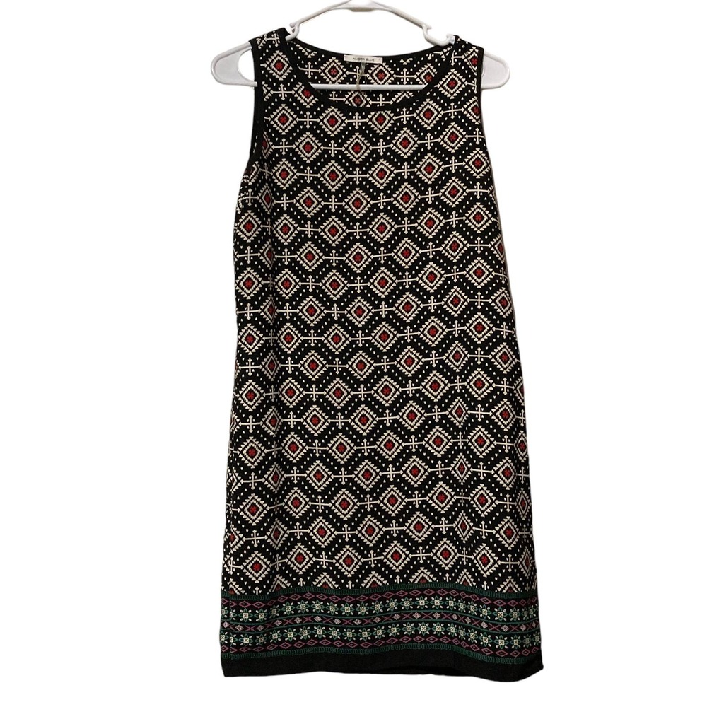 Umgee Womens Aztec Boho Print Dress Size Small Black Red White